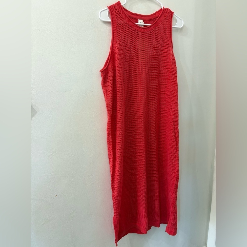 Pact Vibrant coral Knit maxi dress - coverup - NWT - women’s XL